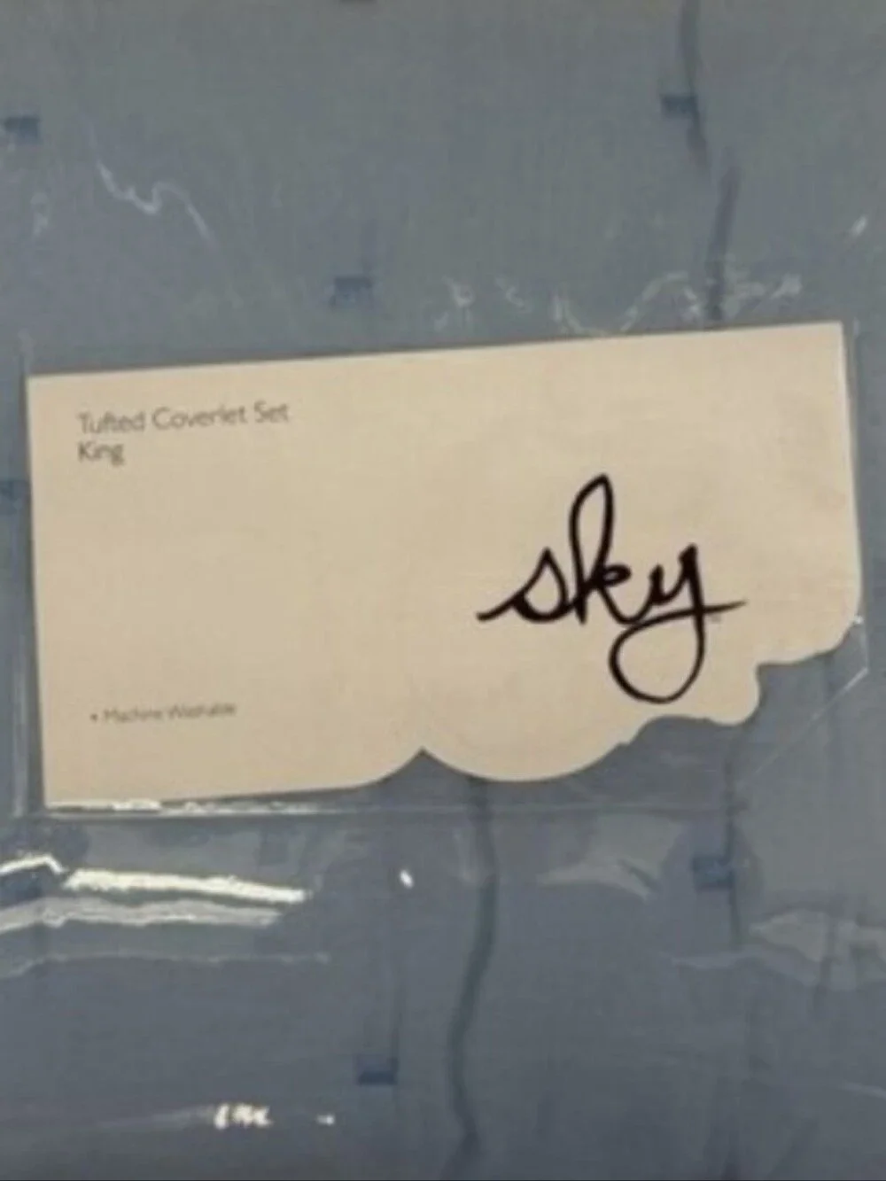 NEW Sky Bloomingdales Light Blue Quilted Comforter Set King OEKO-TEX
